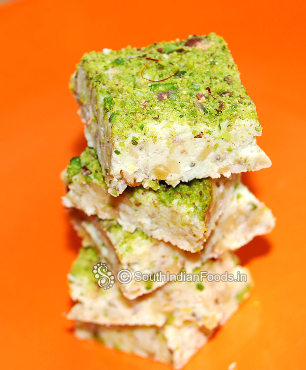 Sweet walnut milk powder barfi