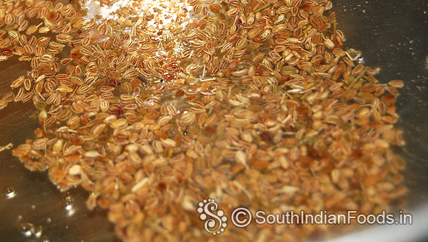 Add carom seeds /omam in warm water then leave it for one hour