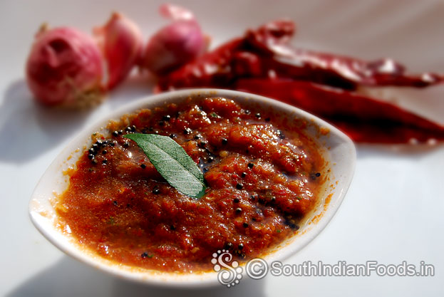 Red chilli chutney or Sigappu milagai chutney
