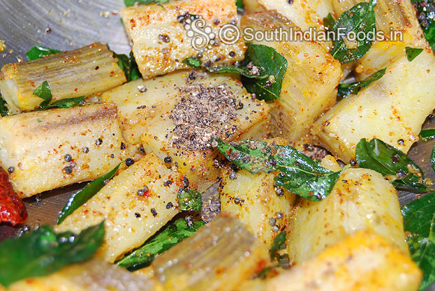 Add pepper powder saute