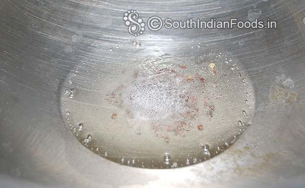 Heat oil in a pan, add mustard seeds & let it splutter