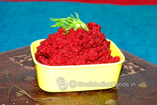 Simple quick beetroot chutney for idli, rice, dosa