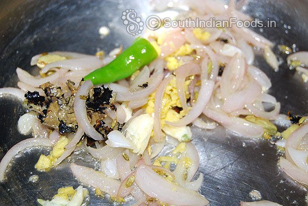 Add ginger, garlic & green chilli