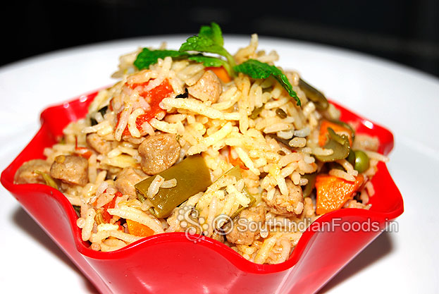 Simple veg biryani is ready to serve