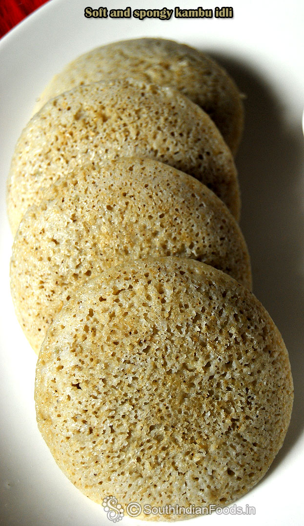Soft and spongy kambu idli