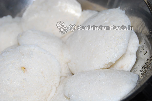 Transfer idlis to a bowl