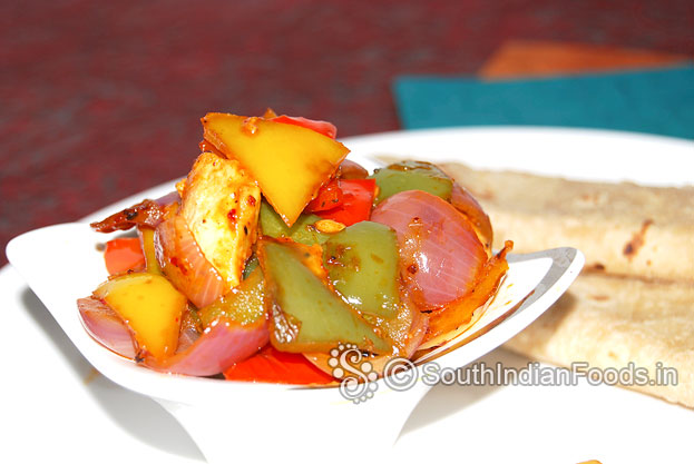 Spicy pepper paneer