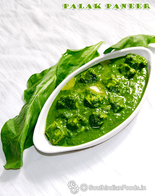 Spinach paneer masala
