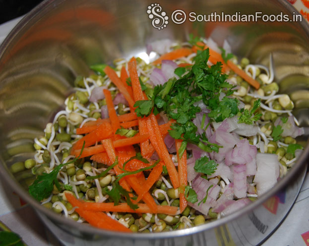 Add carrot & coriander leaves