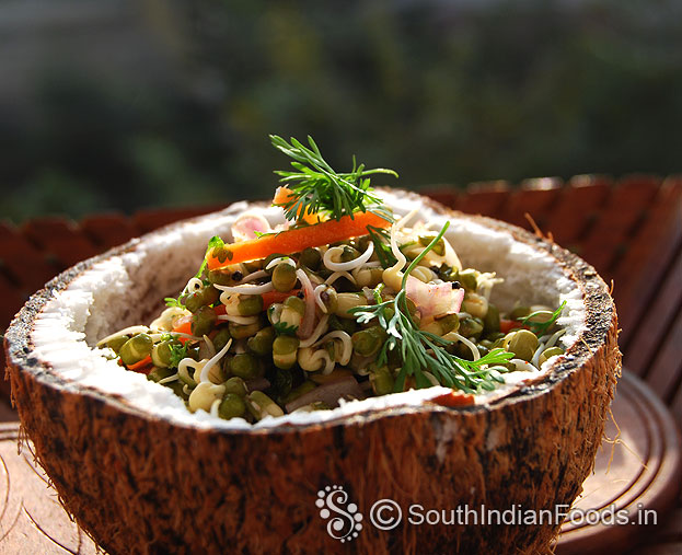 Green moong sprouts salad