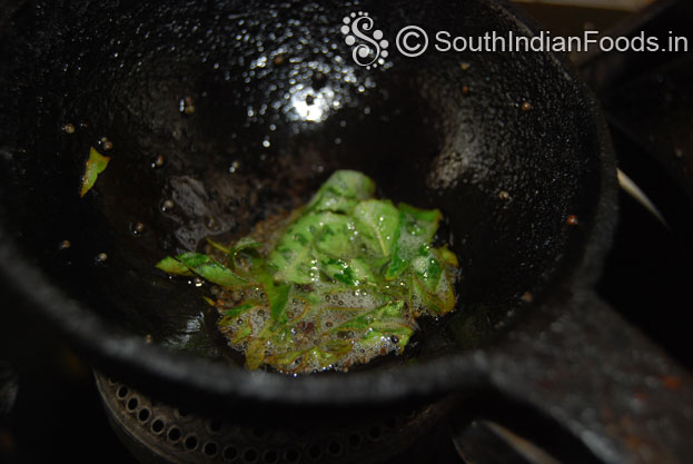 Heat oil add mustard, green chilli, curry leaves