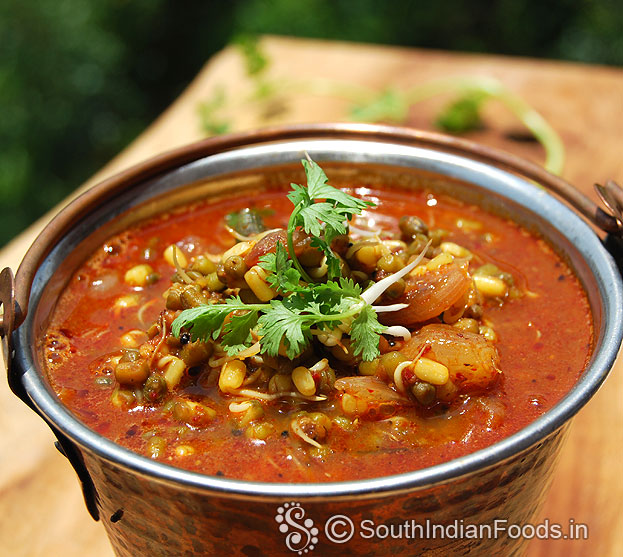 Green gram sprouts sambar