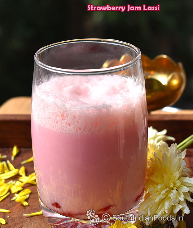 Strawberry cardamom lassi
