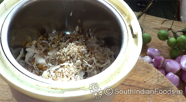 Add all roasted ingredients & finely grind with half glass of water