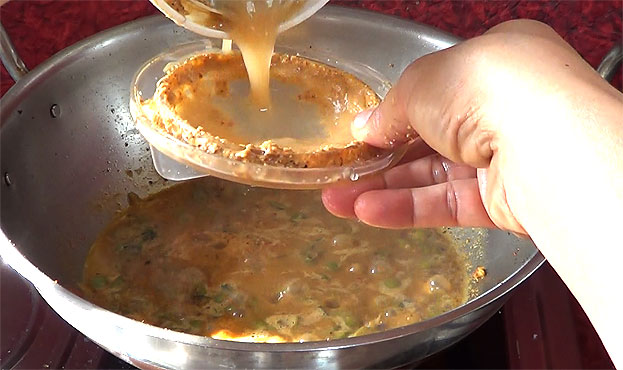 Add water, let it boil for 3 min