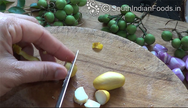 Peel off the skin, cut into half