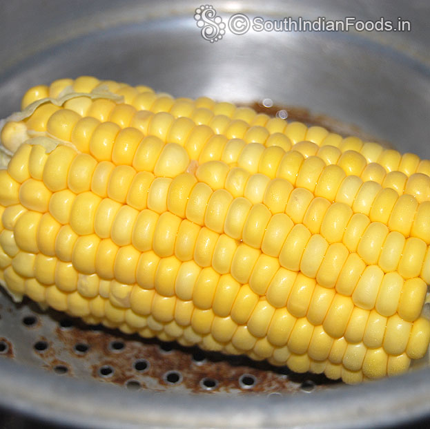 Steam sweet corn till soft