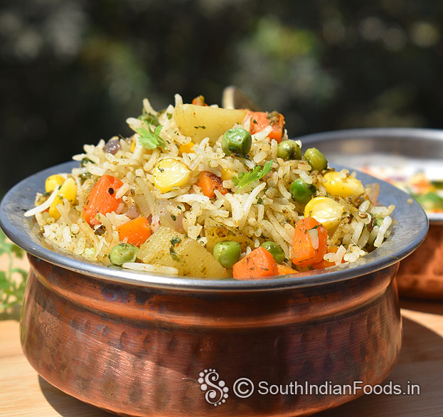 Perfect non-sticky sweet corn pulav