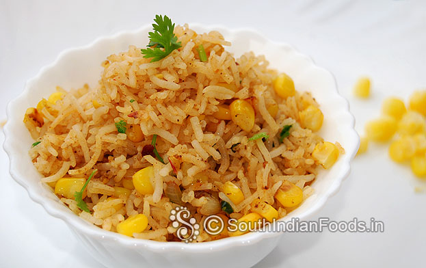 Sweet corn schezwan rice