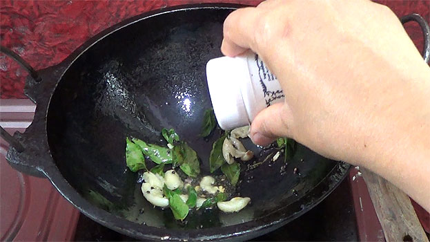 Add hing[Asafoetida, perungayam]