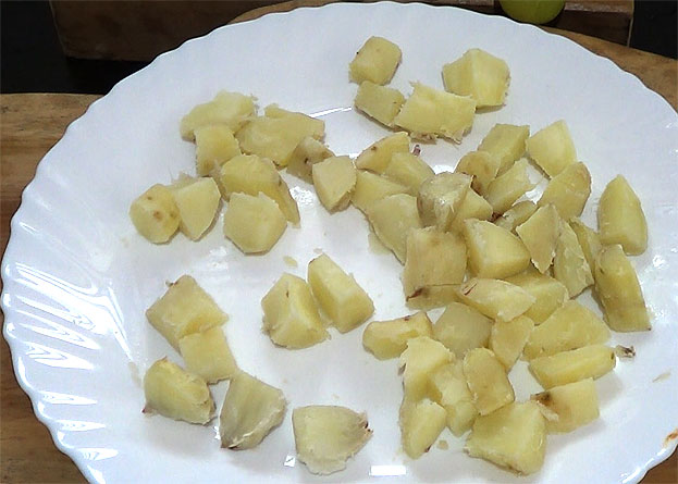 Cut into cubes