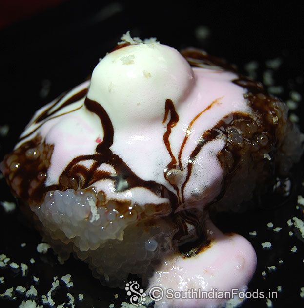 Sago with ice cream