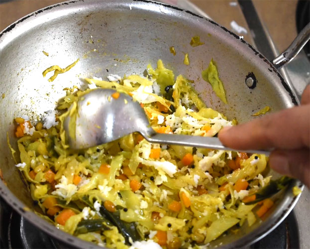 Add coconut, cut of heat