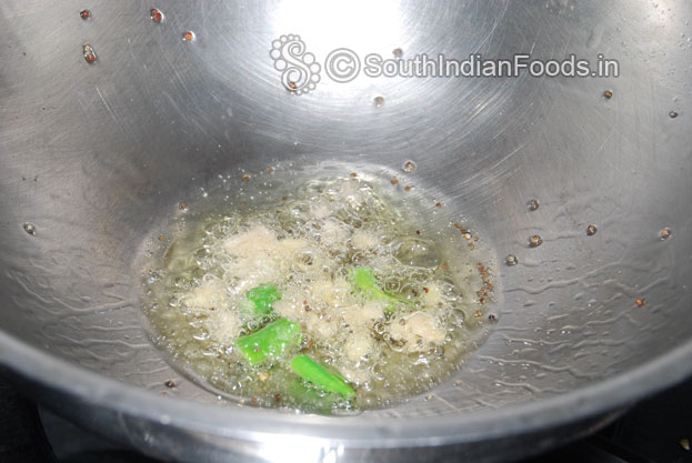 Heat oil in a pan add mustard seeds, ginger, green chilli