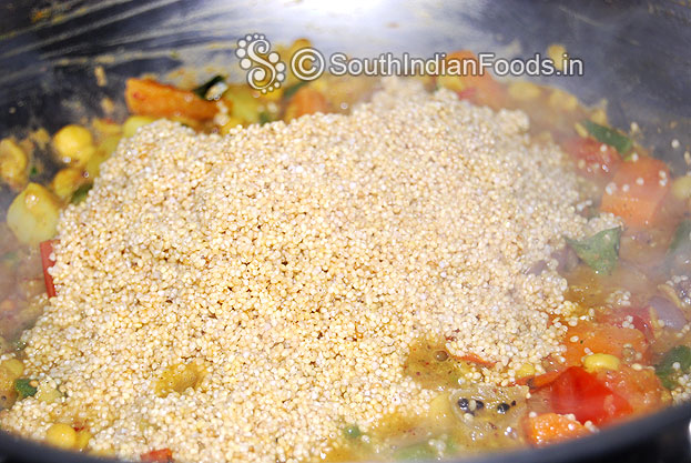 Add soaked thinai rice