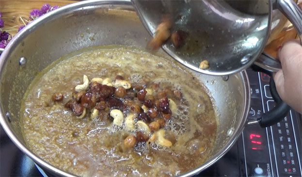 add roasted nuts & raisins