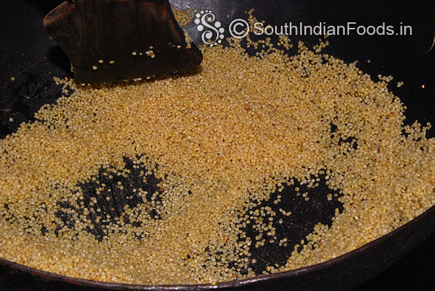 Dry roast thinai rice till you get nice aroma