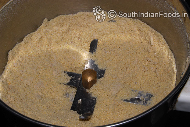 Freshly ground roasted thinai powder is ready