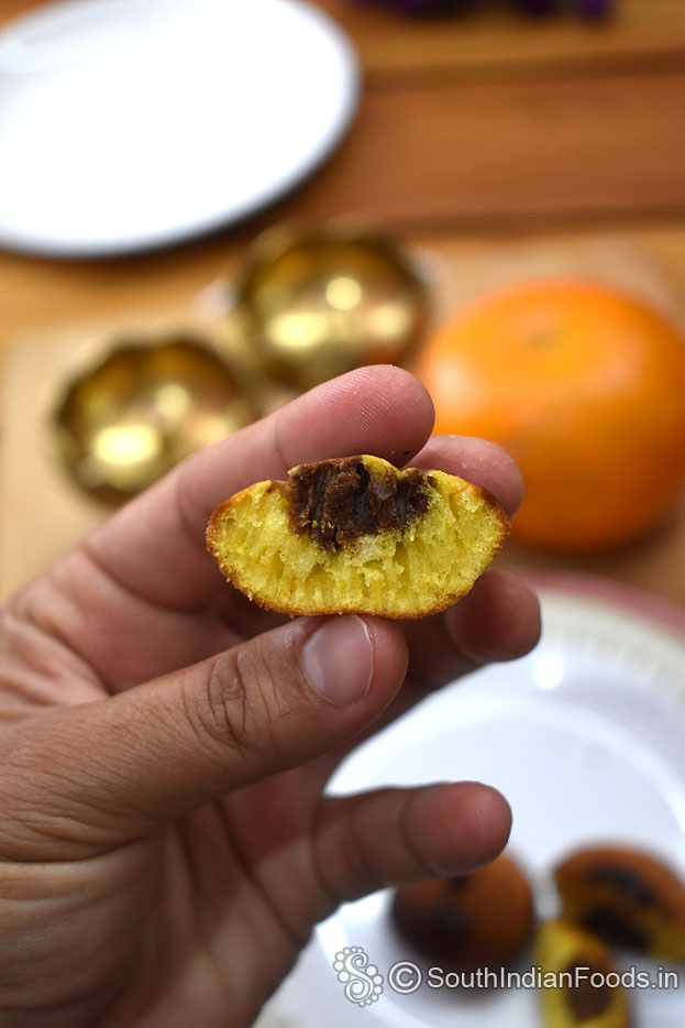 Chocolate orange cake inside view