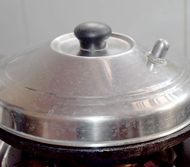 Cover lid, cook both sides for 3 min