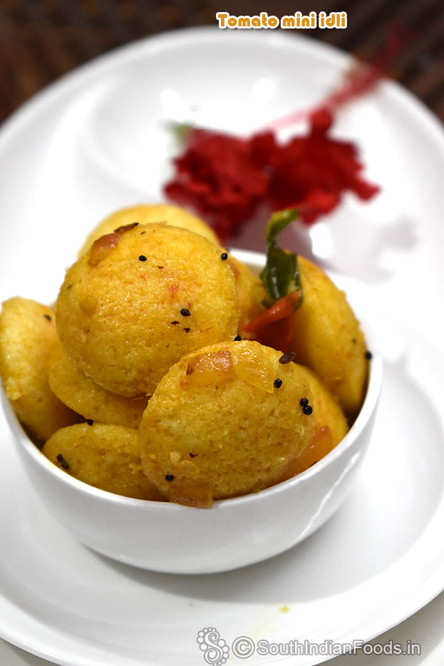 Tomato mini idli upma