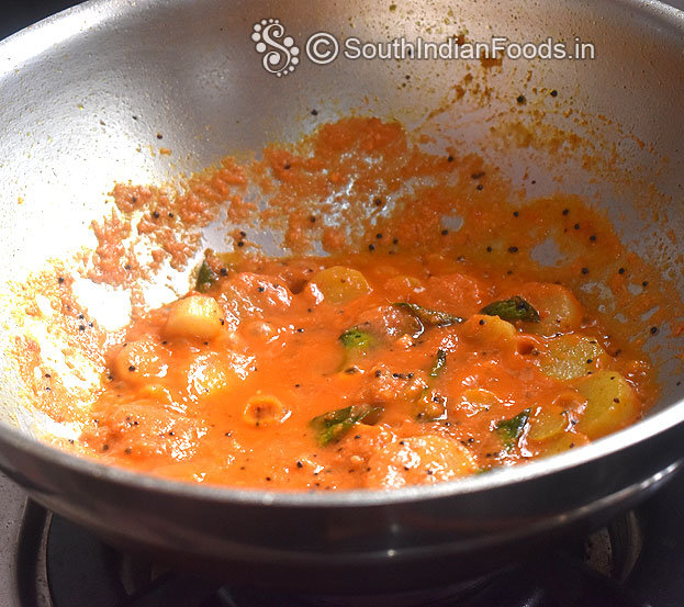 Cook till oil separates