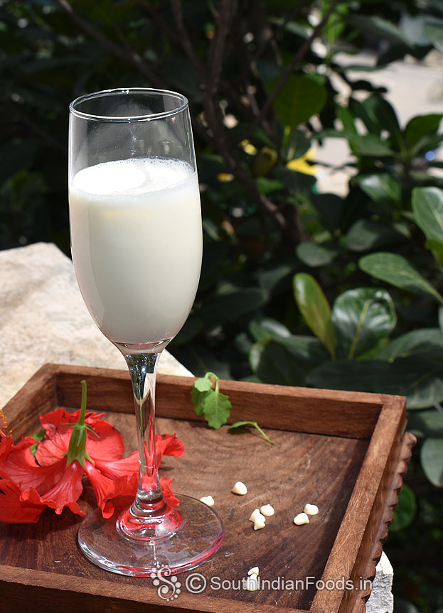Vanilla milkshake ready, add ice cubes & serve immediately