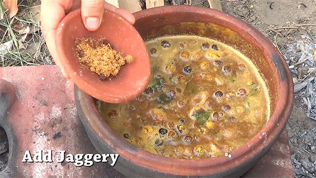 Add jaggery, let it boil for 3 min