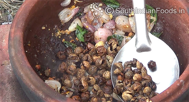 Add soaked turkey berry, saute