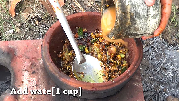 Add water, mix well, let it boil