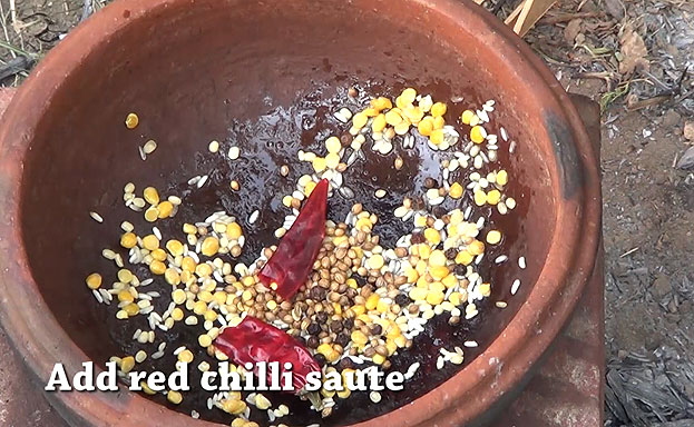Add dry red chilli roast