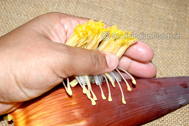 Hold flower bunch rub the tip
