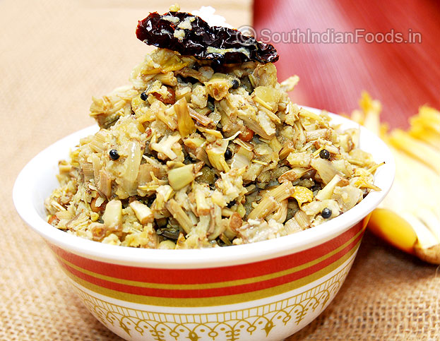 Vazhaipoo paruppu usili-Ready to serve