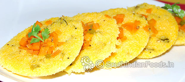 Veg corn rava idli