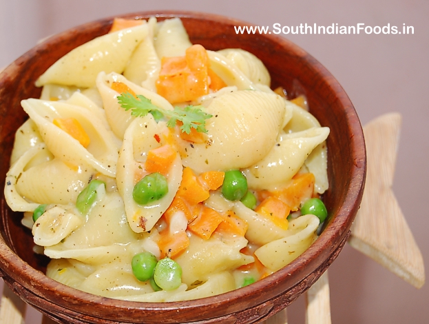 Veg white pasta shell