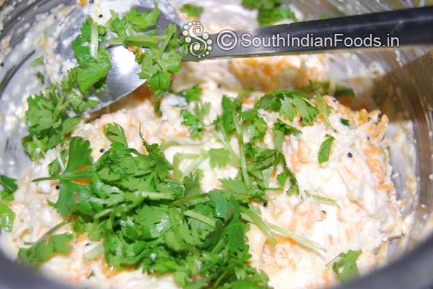 Add chopped corainder leaves