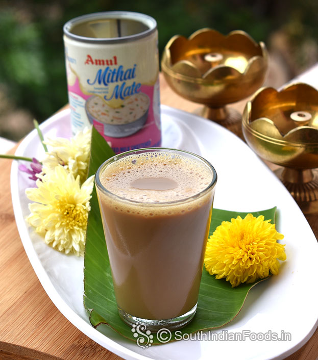 Delicious and hot coffee with sweet condensed milk