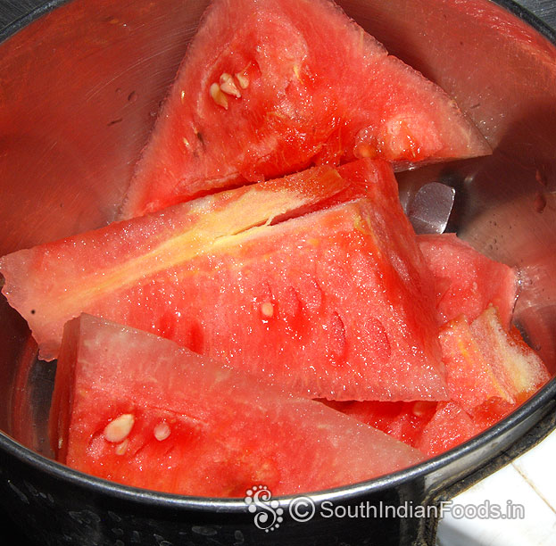Remove seeds, slice then put it in a mixie jar