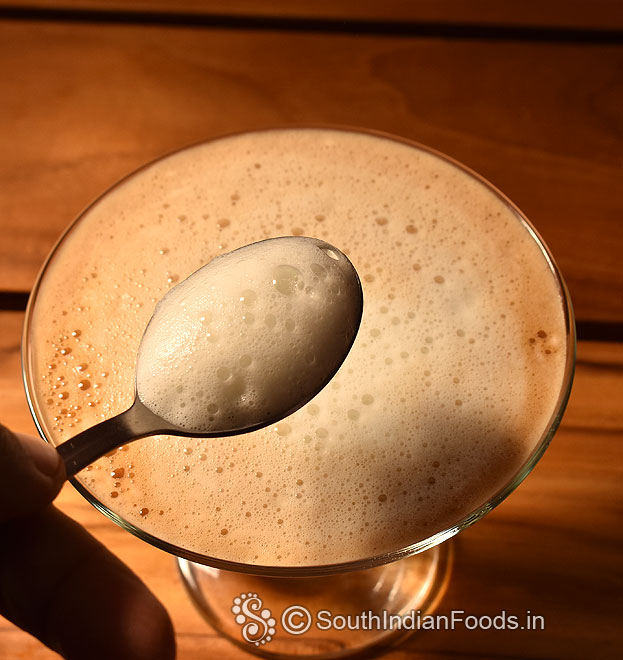 Frothy coffee ready