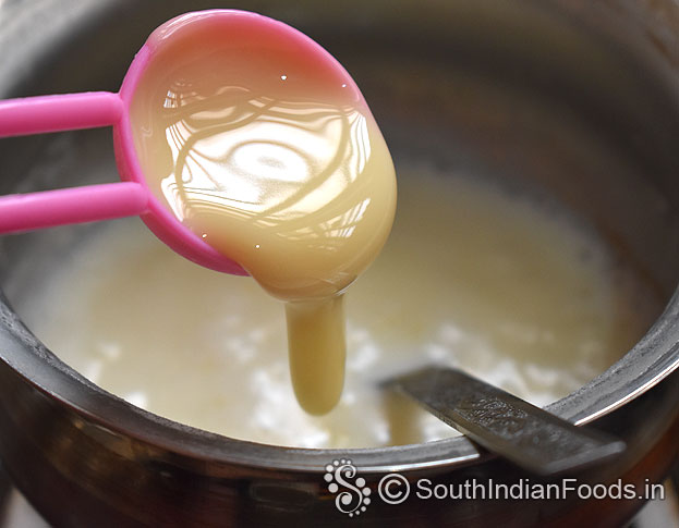 Add condensed milk, cook till it thickens